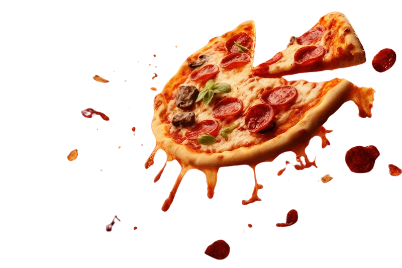Slice of pizza with fresh toppings